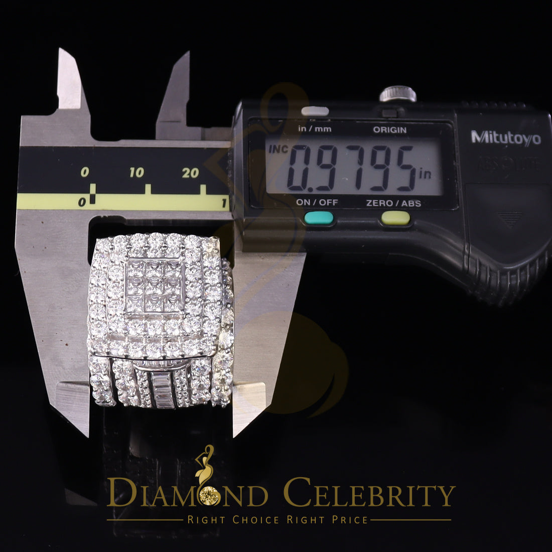 DiamondCelebritees 925 White Silver Square 22.41ct Cubic Zirconia Halo Trio Wedding Ring Size 9
