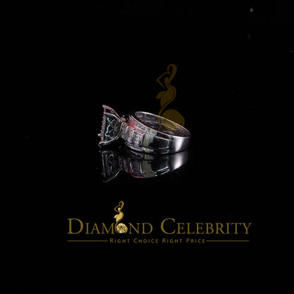 DiamondCelebritees 925 White Silver 1.31ct Cubic Zirconia Cinderella Engagement Womens Rings Size 8