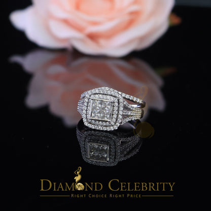 DiamondCelebritees 4.00ct Cubic Zirconia Sterling White Silver Round Engagement Women's Ring Size 8