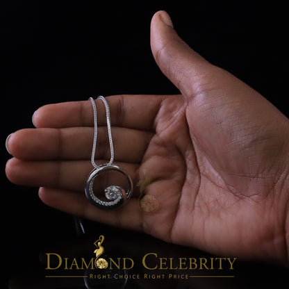 DiamondCelebritees Fancy Circle Shape 2.50ct Sterling Silver White Pendant Cubic Zirconia Stone