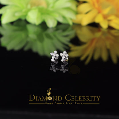 Diamondcelebritees 1.00ct Moissanite White 925 Sterling Silver Women's Cross Earrings