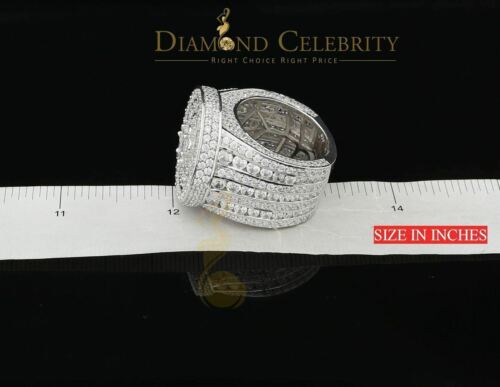 DiamondCelebritees 925 Sterling White Silver Cubic Zirconia 25.0ct Engagement Band Rings Men Size12