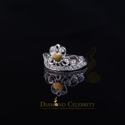 DiamondCelebritees 925 Sterling White Silver 0.61ct Cubic Zirconia Luxury Womens Crown Ring Size 7