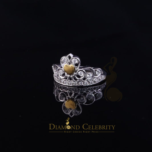 DiamondCelebritees 925 Sterling White Silver 0.61ct Cubic Zirconia Luxury Womens Crown Ring Size 7