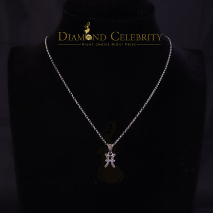 DiamondCelebritees 0.34ct Cubic Zirconia White Silver PISCES MARCH Month Pendant Men's & Women's