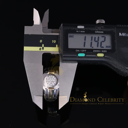 DiamondCelebritees 925 Silver White 0.38ct Cubic Zirconia Wide Men's Engagement Band Ring Size 11.5