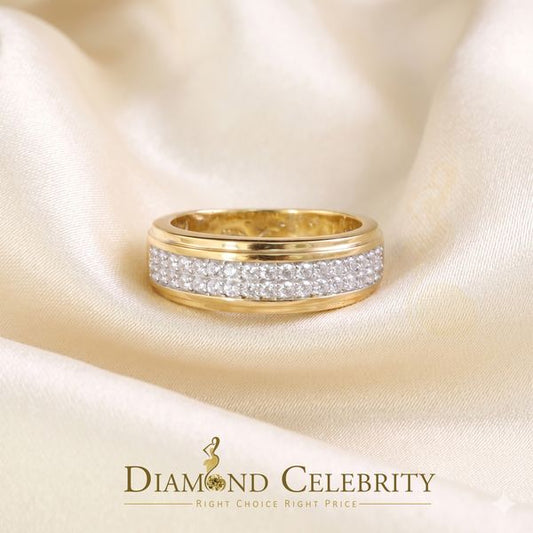 DiamondCelebritees Men's 1.25ct Cubic Zirconia 925 Yellow Sterling Silver Round Ring Size 10.5