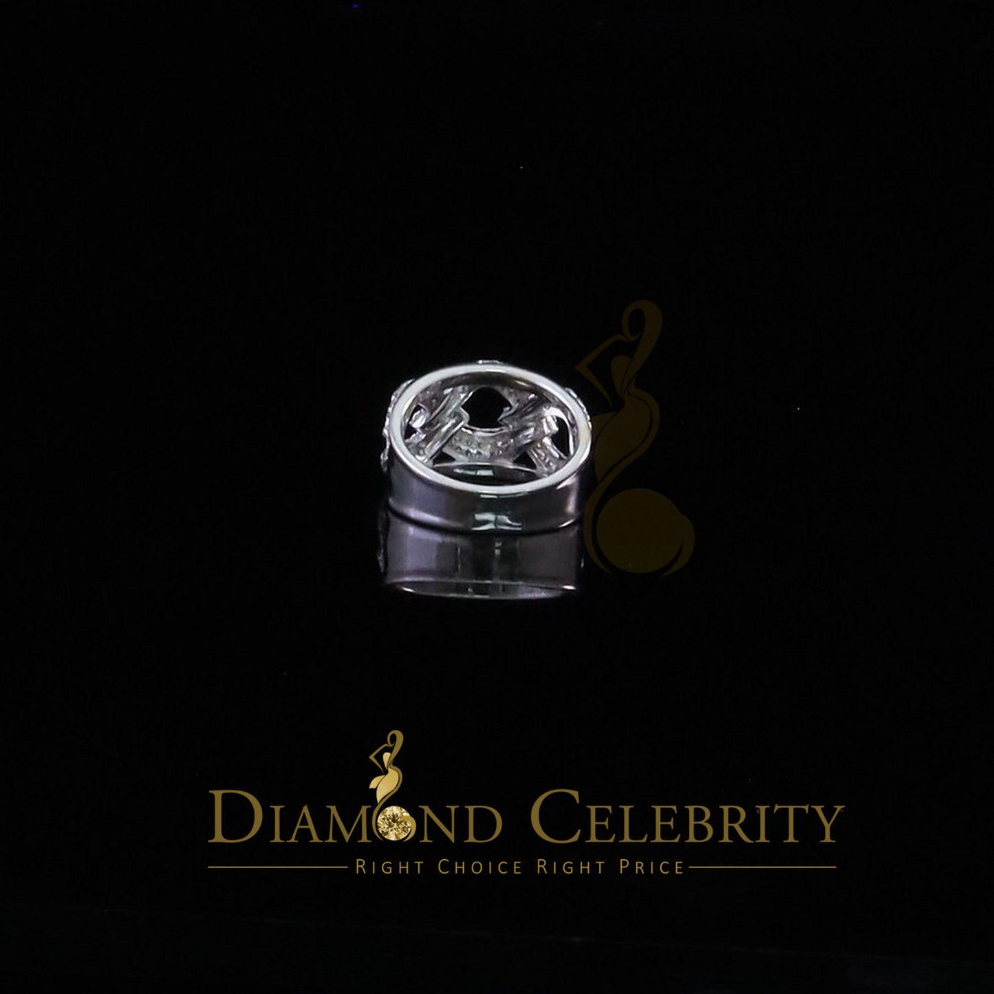 DiamondCelebritees 925 Sterling White Silver Round chain 2.0ct Cubic Zirconia Womens Ring Size 7