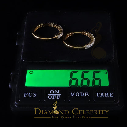 DiamondCelebritees 2.00ct Moissanite Yellow 925 Sterling Silver Women's Hoop Earrings