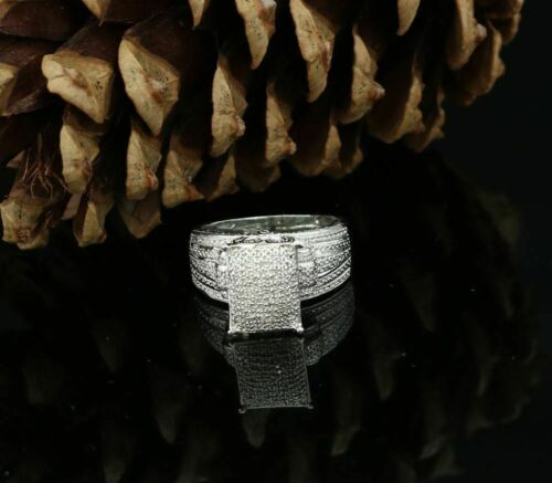 DiamondCelebritees 0.20 CT Real Diamond 925 Sterling Silver White Cinderella Womens Ring Size 7