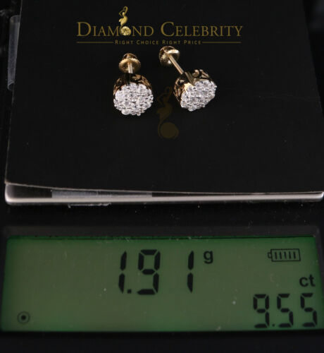 DiamondCelebritees  925 Yellow Silver Aretes Para Hombre 0.87ct Cubic Zirconia Round Women's Earring