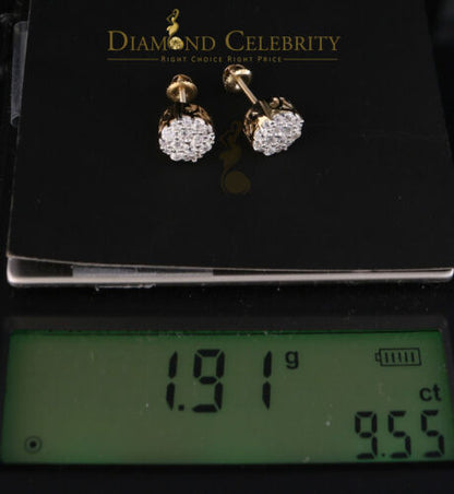 DiamondCelebritees  925 Yellow Silver Aretes Para Hombre 0.87ct Cubic Zirconia Round Women's Earring