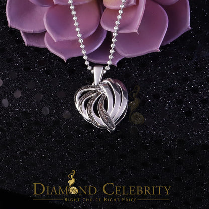 DiamondCelebritees White Heart Shape looking 925 Sterling Silver Pendant 0.22ct Cubic Zirconia