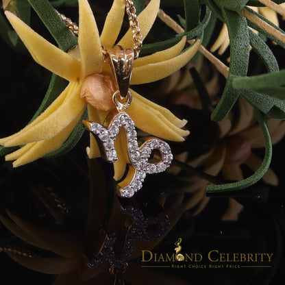 DiamondCelebritees 0.50ct Cubic Zirconia Yellow Silver CAPRICORN JANUARY Month Pendant Men & Women