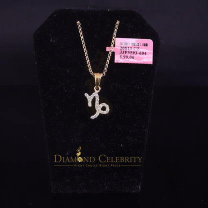 DiamondCelebritees 0.50ct Cubic Zirconia Yellow Silver CAPRICORN JANUARY Month Pendant Men & Women