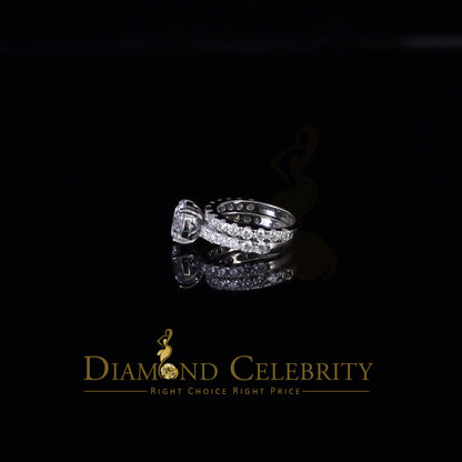 DiamondCelebritees 7.00ct Moissanite White Sterling Silver Men's/ Women Bridal Round Rings Size 8