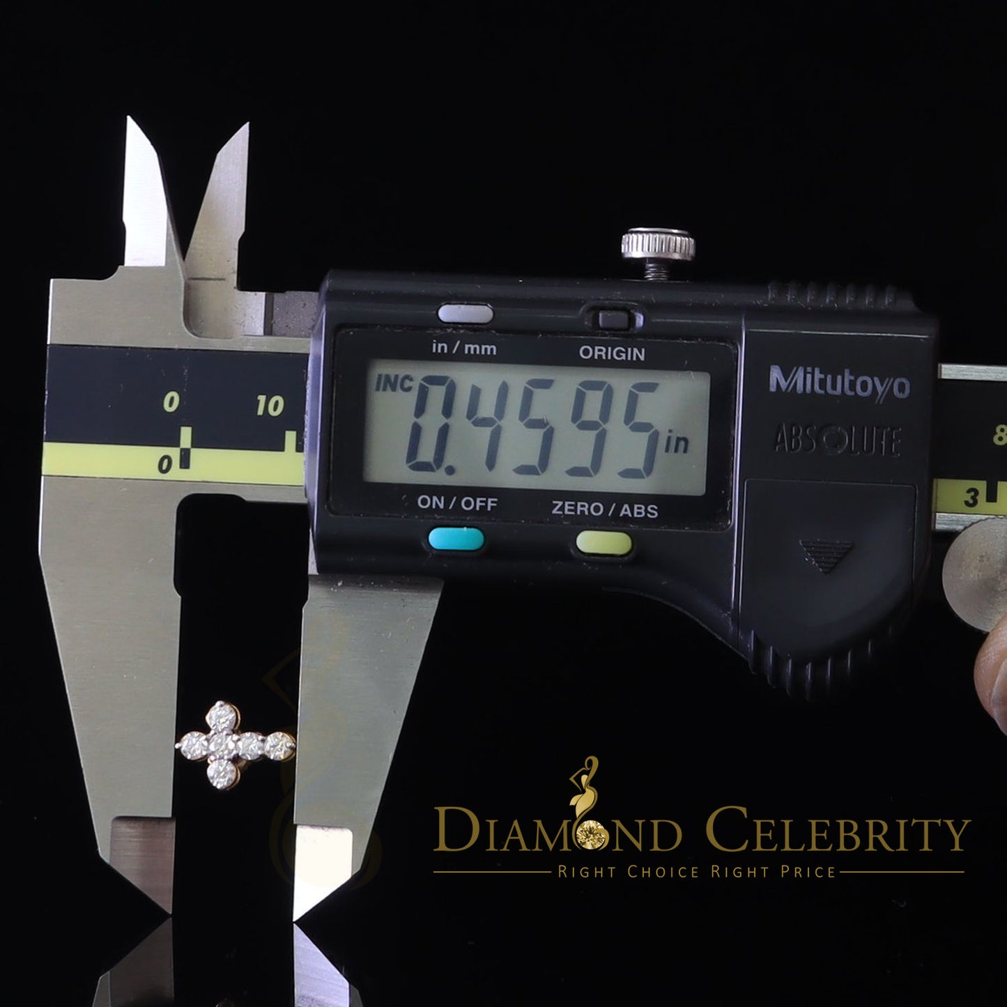 DiamondCelebritees 1.00ct Moissanite Yellow 925 Sterling Silver Women's Cross Earrings