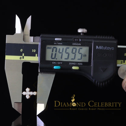 DiamondCelebritees 1.00ct Moissanite Yellow 925 Sterling Silver Women's Cross Earrings