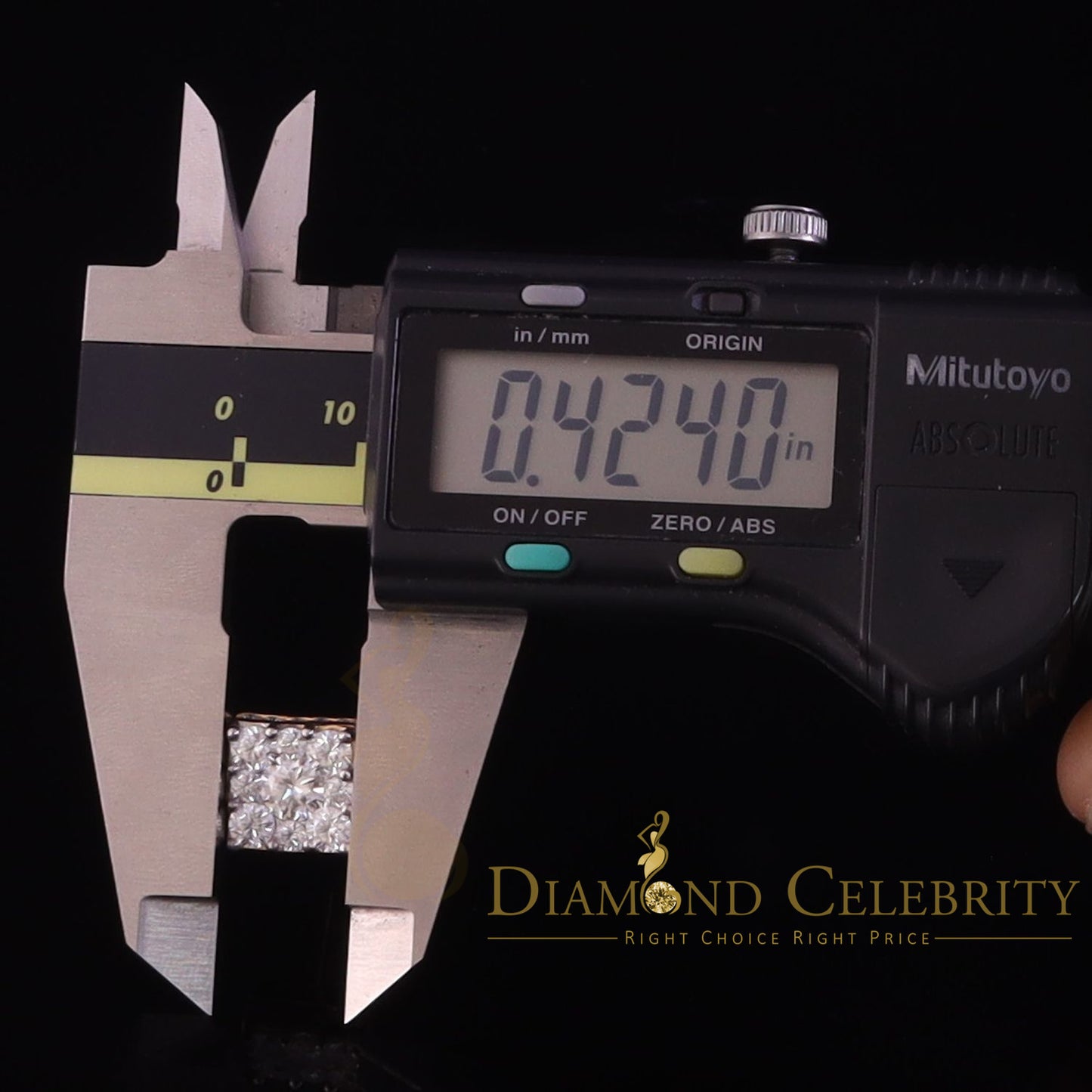 DiamondCelebritees Real Moissanite Square Earrings 10k Real Yellow Gold 4.50ct VVS 'D' Color