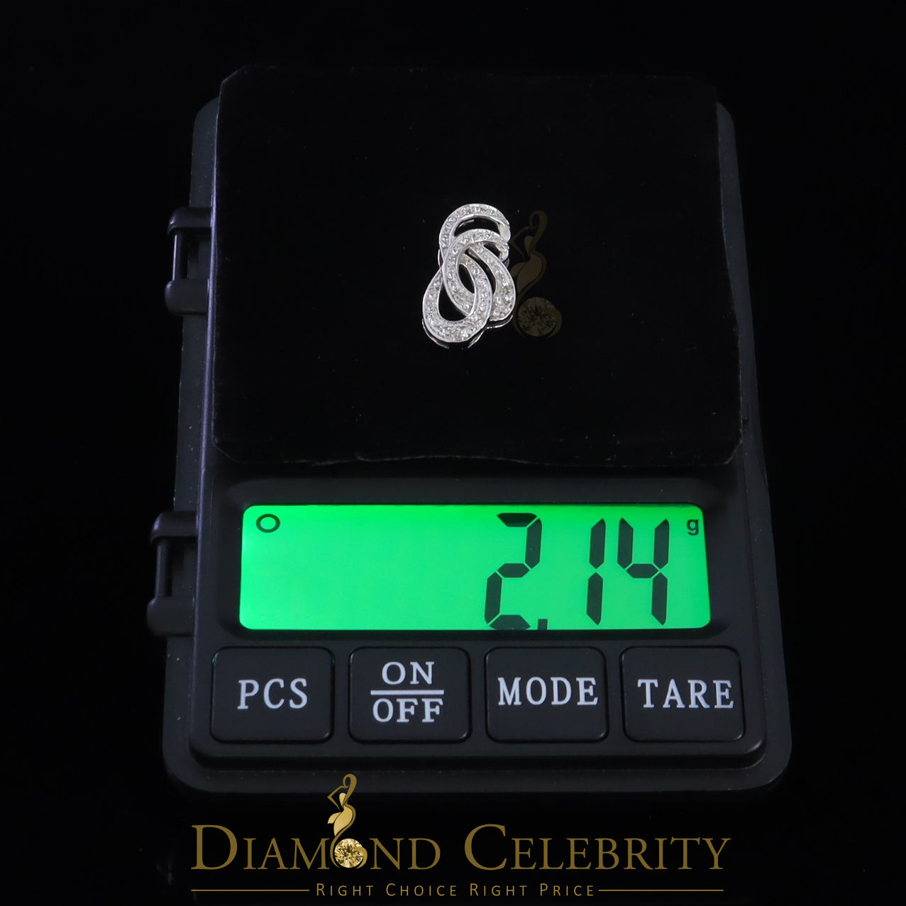 DiamondCelebritees White Sterling Silver Pendant with Charming FASHION Shape 0.28ct Cubic Zirconia