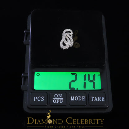 DiamondCelebritees White Sterling Silver Pendant with Charming FASHION Shape 0.28ct Cubic Zirconia