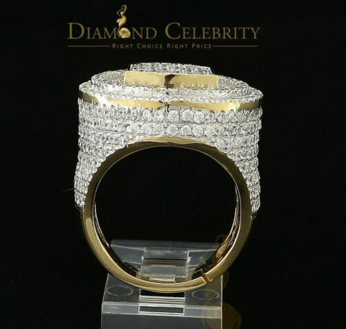 Yellow Sterling Silver11.50ct Cubic Zirconia Men Ring Gifts Size from 9.5 to 11