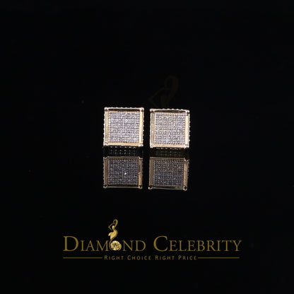 DiamondCelebritees 925 Sterling Silver 0.20ct Diamond Yellow Stud Men's/ Women's Earrings