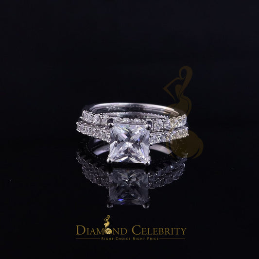 DiamondCelebritees 4.30ct White Cubic Zirconia 925 Sterling Silver Bridal Fashion Womens Ring SZ 7