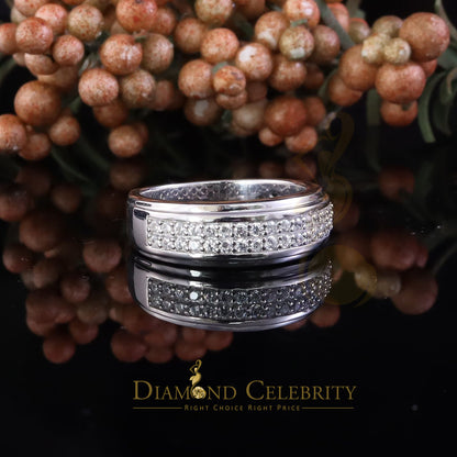 DiamondCelebritees White Silver Round Cubic Zirconia 1.25ct Men Adjustable Ring From SZ 10 to 12
