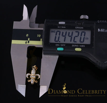 DiamondCelebritees Promise Yellow Sterling Silver Fleur de Lis Pendant with 0.17ct Cubic Zirconia