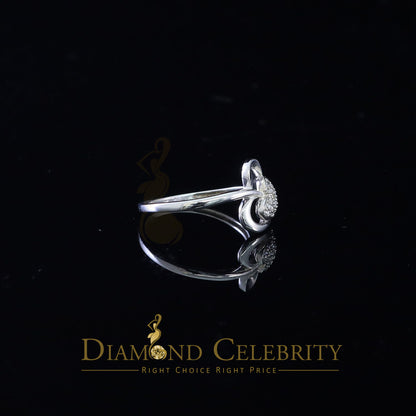 DiamondCelebritees 0.21 ct Cubic Zirconia 925 Sterling White Silver Heart Womens/Men's Ring Size 7