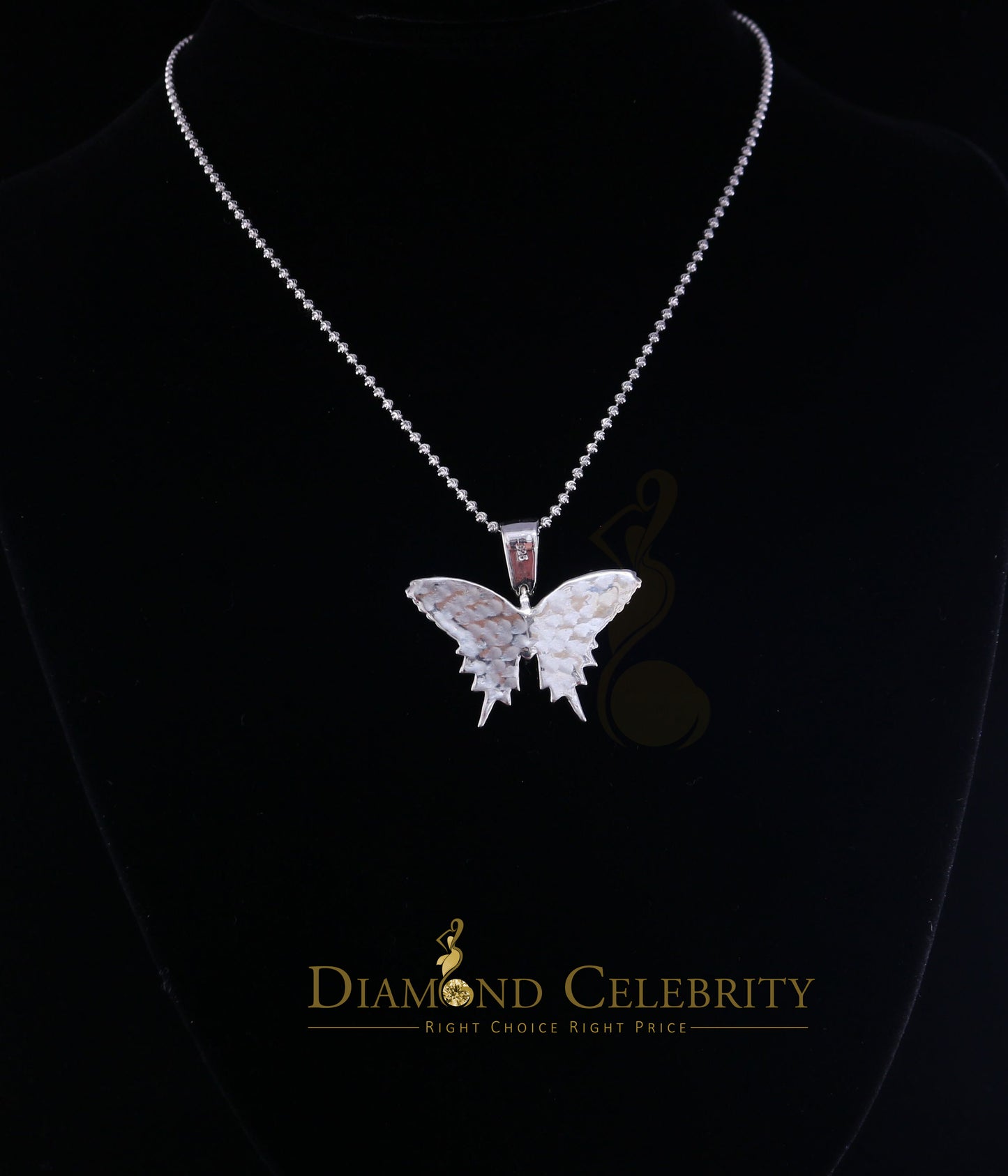 DiamondCelebritees White 925 Sterling Silver Butterfly Shape Pendant with 3.36ct Cubic Zirconia
