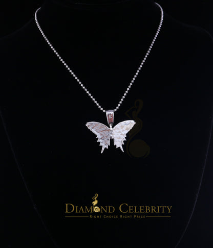 DiamondCelebritees White 925 Sterling Silver Butterfly Shape Pendant with 3.36ct Cubic Zirconia