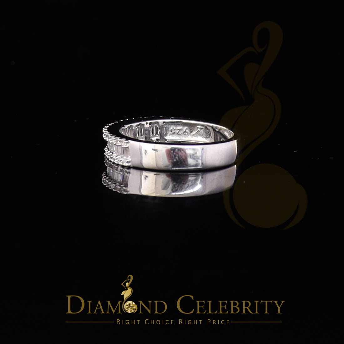 DiamondCelebritees 4.00ct Cubic Zirconia Sterling 925 Silver White Womens Engagement Ring Size 8