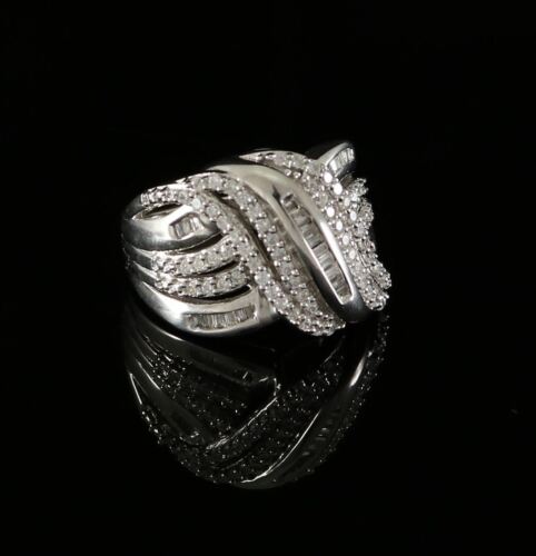 DiamondCelebritees 925 Sterling Silver 3.10ct White Cubic Zirconia Cocktail Womens Ring Size 7
