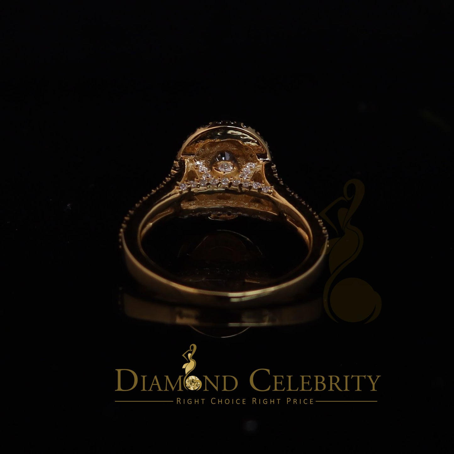 King Of Blings  10K Yellow Gold 2.00CT 'VVS' 'FL' D clr Oval Cut Moissonite Womens Ring S/7