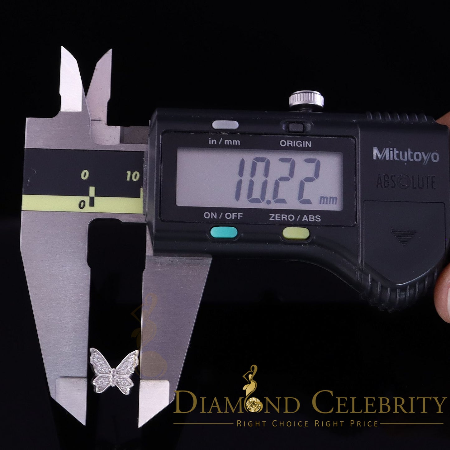 DiamondCelebritees  Women's 0.34ct Cubic Zirconia Butterfly Stud Earrings White 925 Sterling Silver