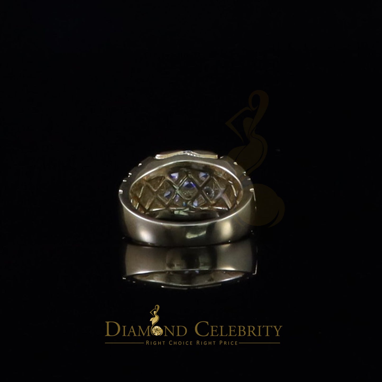 DiamondCelebritees 925 Yellow Sterling Silver 2.34ct Cubic Zirconia Promise Flower Ring Size 9