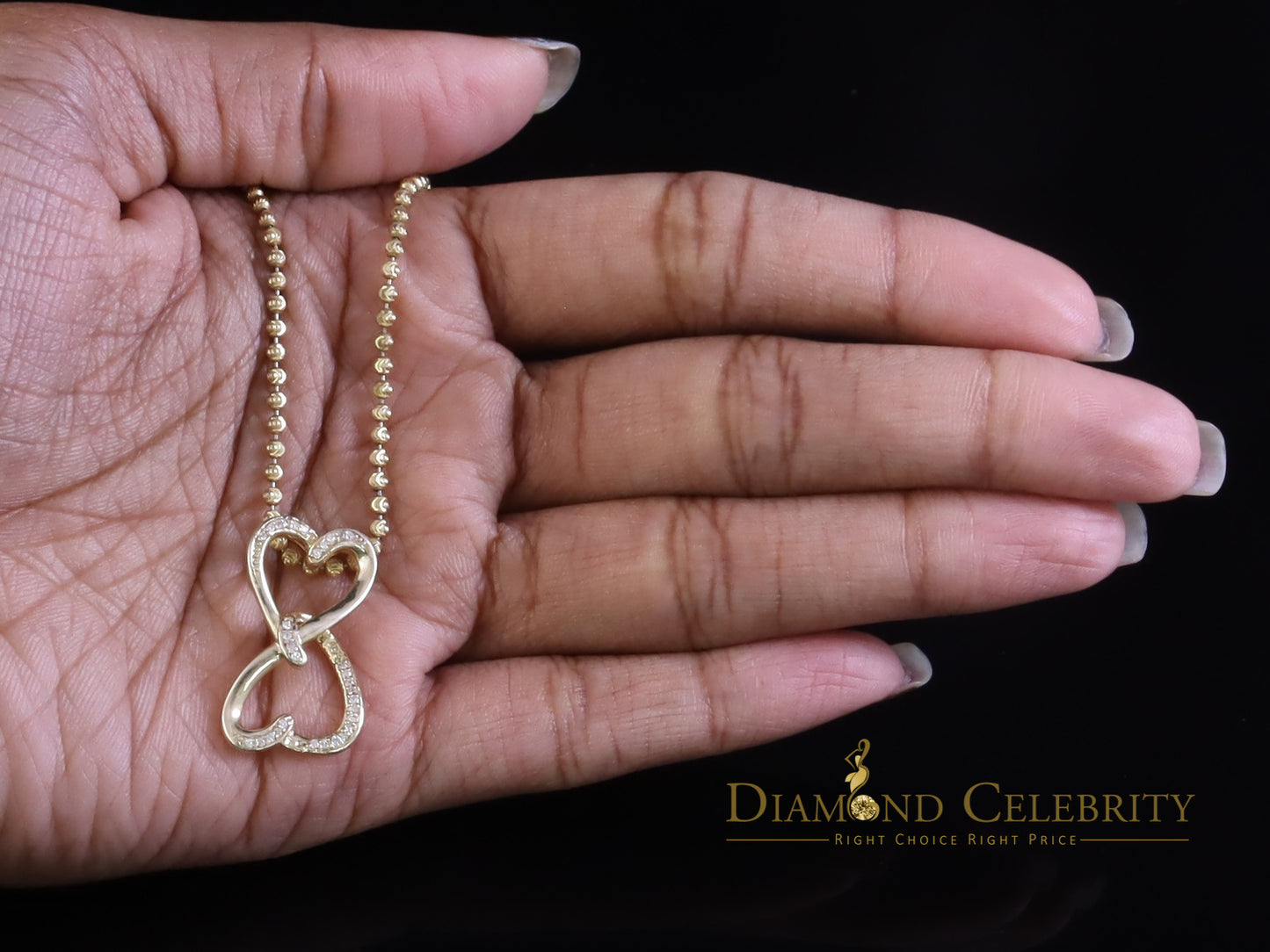 DiamondCelebritees 925 Sterling Yellow Silver Heart Fashion Pendant with 0.00ct Cubic Zirconia