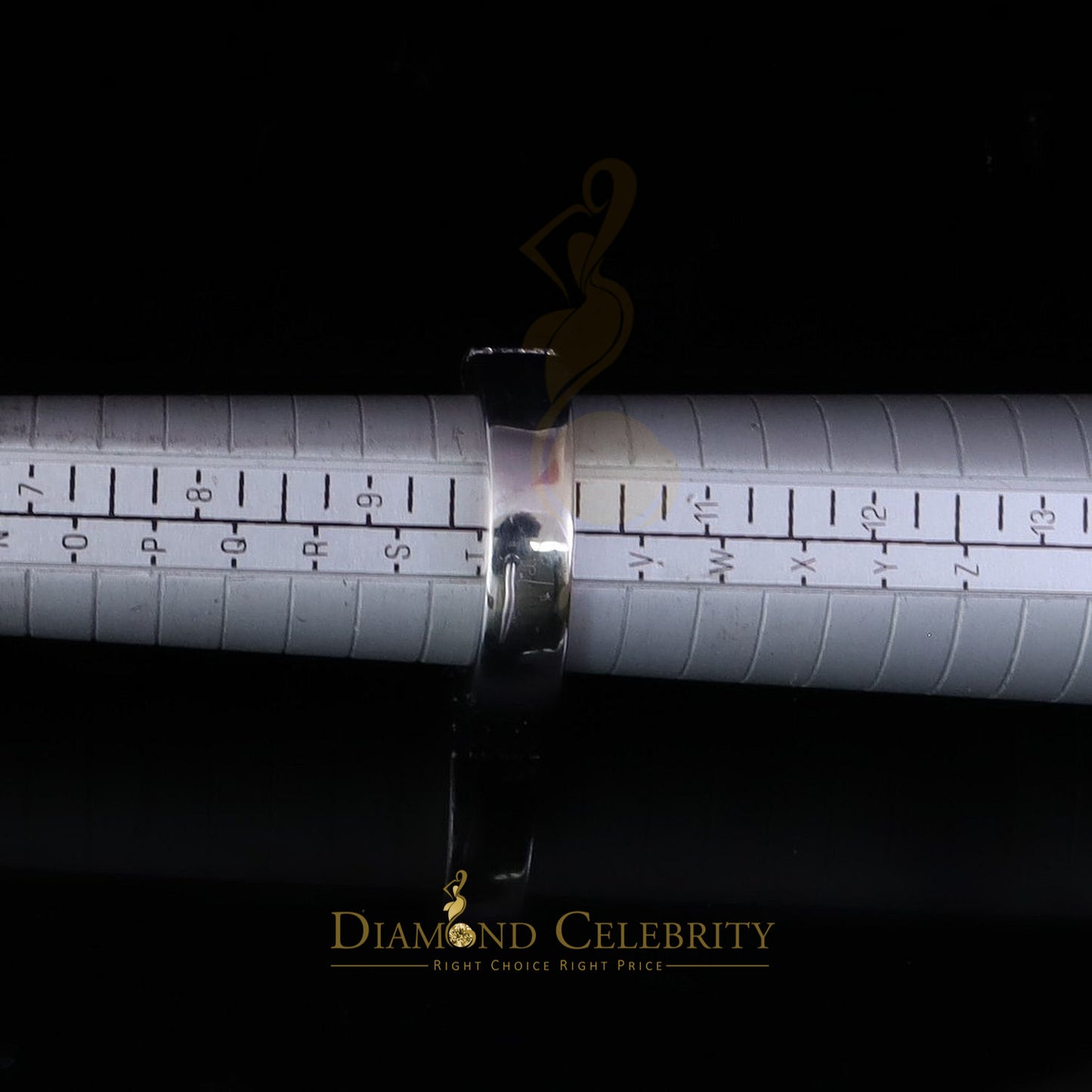 DiamondCelebritees Men's 925 Silver White 2.00ct VVS D Moissanite 3 Row Wedding Band Ring Size 10