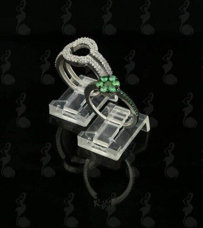 DiamondCelebritees 925 Sterling White Silver 2.50ct Floral Shape Cubic Zirconia Womens Ring SZ 6.5
