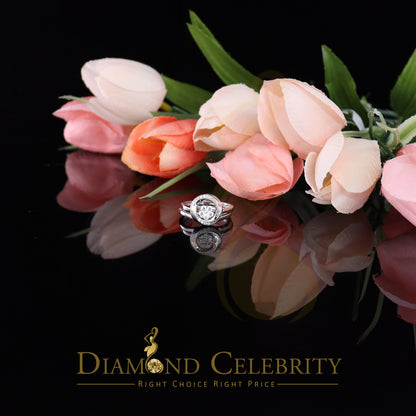 DiamondCelebritees 925 Sterling White Silver 0.45ct Cubic Zirconia Floral Bridal Womens Ring Size 6