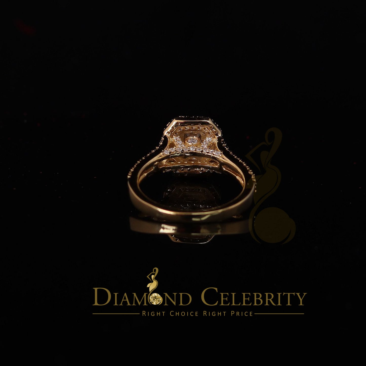 King Of Blings  10K Yellow Gold 2.00CT 'VVS' 'FL' D clr Emerlard Cut Moissonite Womens Ring S/7