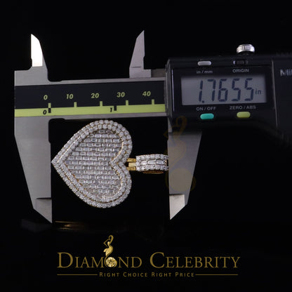Diamondcelebritees Baguette Heart Pendant for Women's 7.50ct VVS D Clr Moissanite 925Yellow Silver