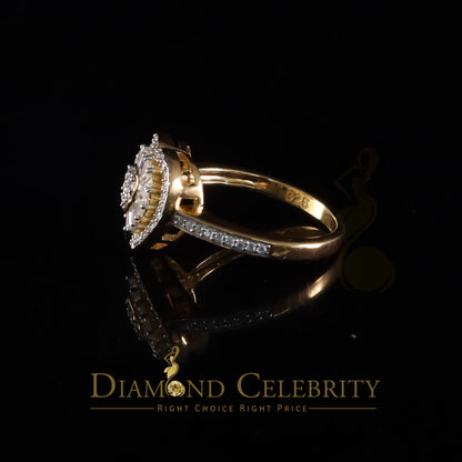 DiamondCelebritees Moissanite 925 Yellow Silver 1.00ct VVS 'D' Baguette Heart Rings Women's Size 7