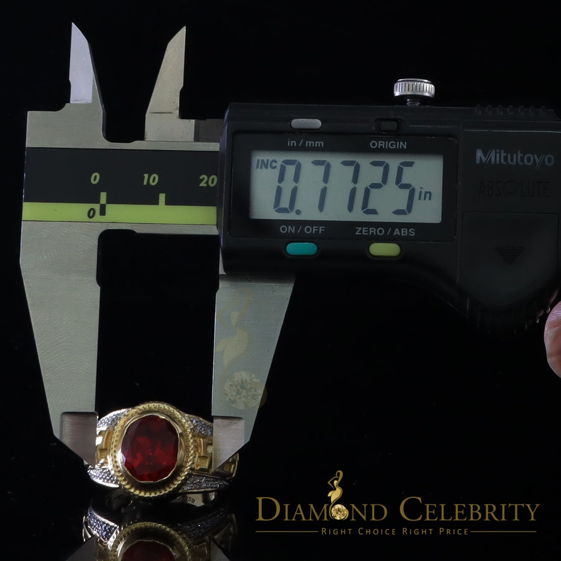 DiamondCelebritees 8.10ct Yellow Silver Oval Cubic Zirconia Men's Adjustable Ring From SZ 9 to 11