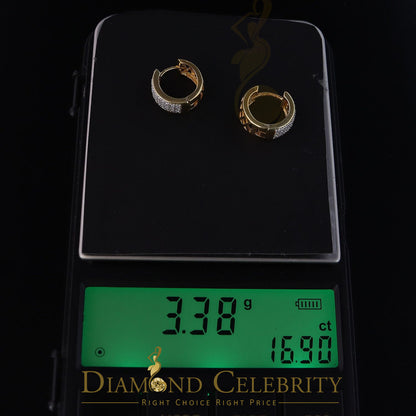 DiamondCelebritees Yellow 925 Sterling Silver 0.40ct Cubic Zirconia Women's & Men's Hoop Earrings
