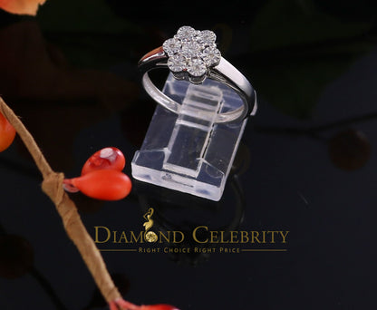 DiamondCelebritees 0.05 CT Real Diamond 925 Sterling Silver White Luxury Womens Floral Ring Size 7