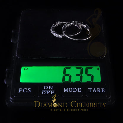 Diamondcelebritees 2.00ct Moissanite White 925 Sterling Silver Women's Hoop Earrings