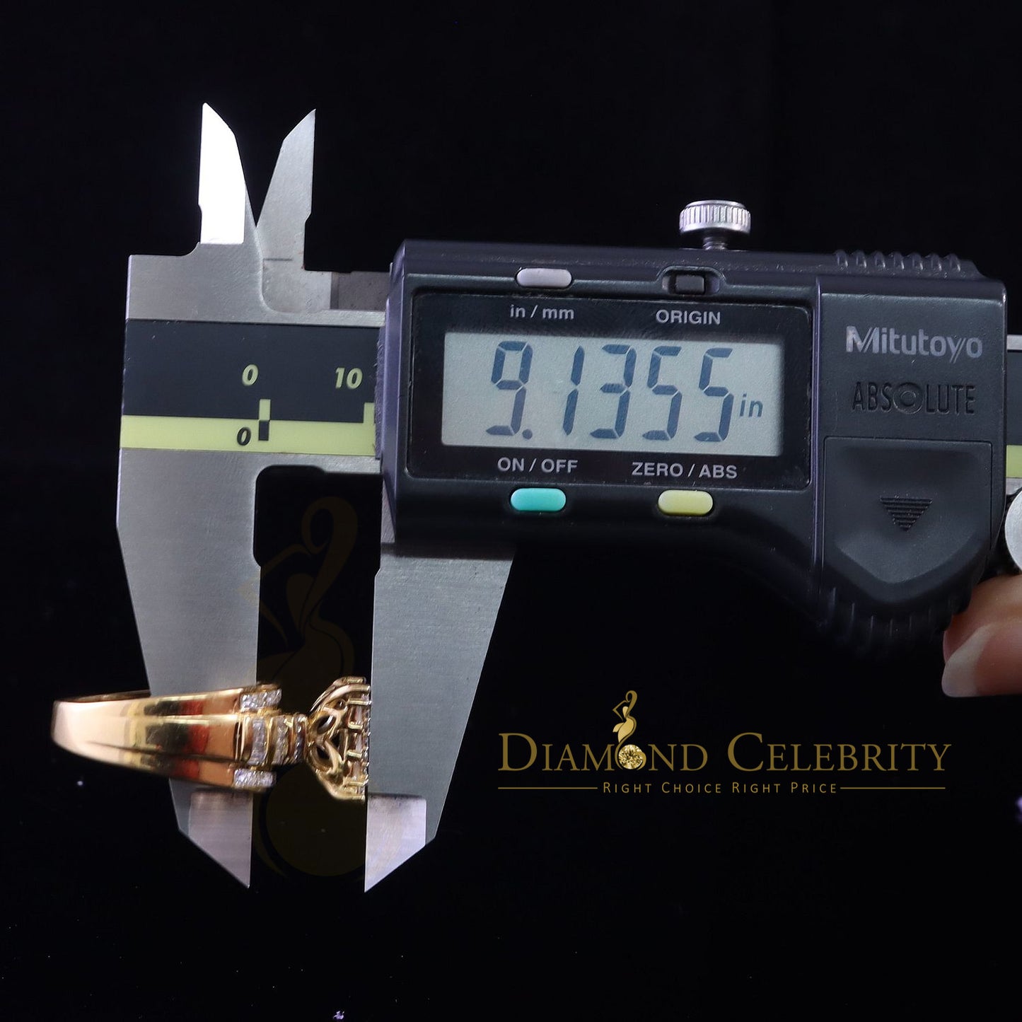 DiamondCelebritees 925 Yellow Square 2.34 ct Cubic Zirconia Silver Engagement Men's Ring Size 9